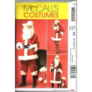 McCalls M5550 Misses and Mens S to L Santa Costumes and Bag Uncut Sewing Pattern